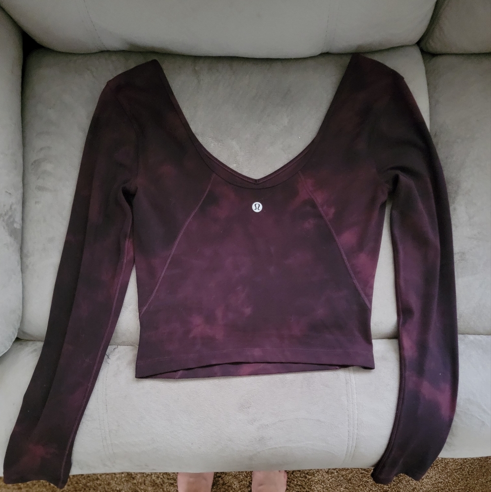 NWOT Lululemon Align Long sleeve top size 4 Cassis Diamond Dye